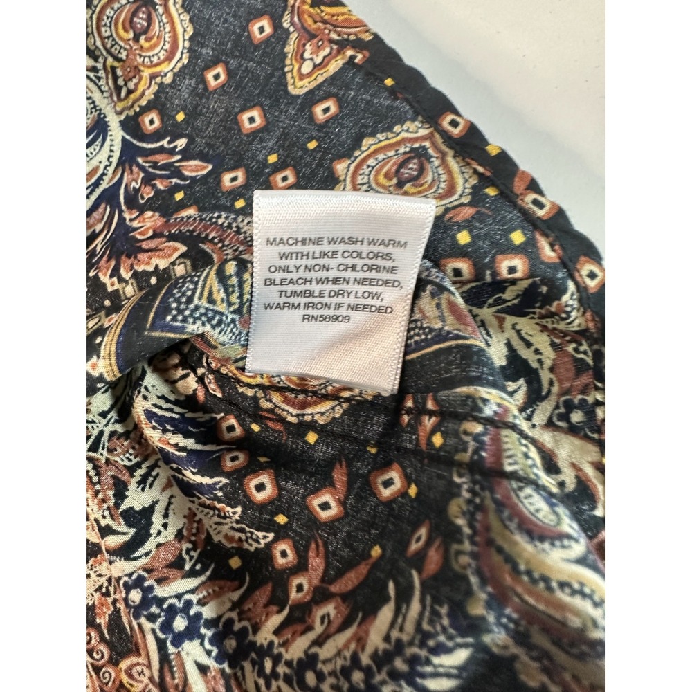 Murano Liquid Luxury Slim Fit Bohemian Cotton Patterned Button Down Shirt | M - Picture 4 of 5